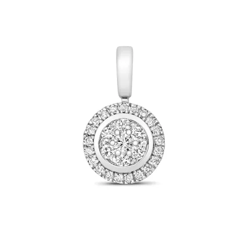 9ct White Gold Diamond Circle Pendant 0.25ct